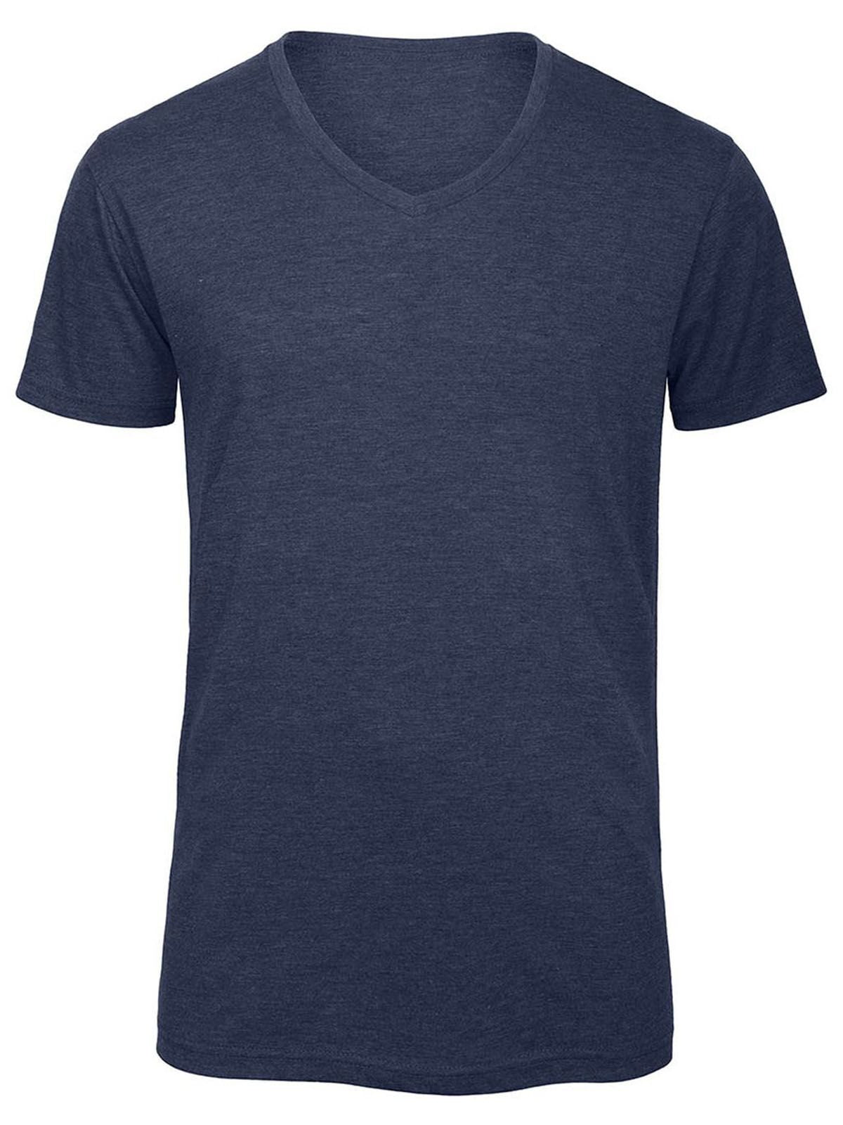 V Triblend Herren T-Shirt – B&C – Farbe heather navy – individuell veredelbar