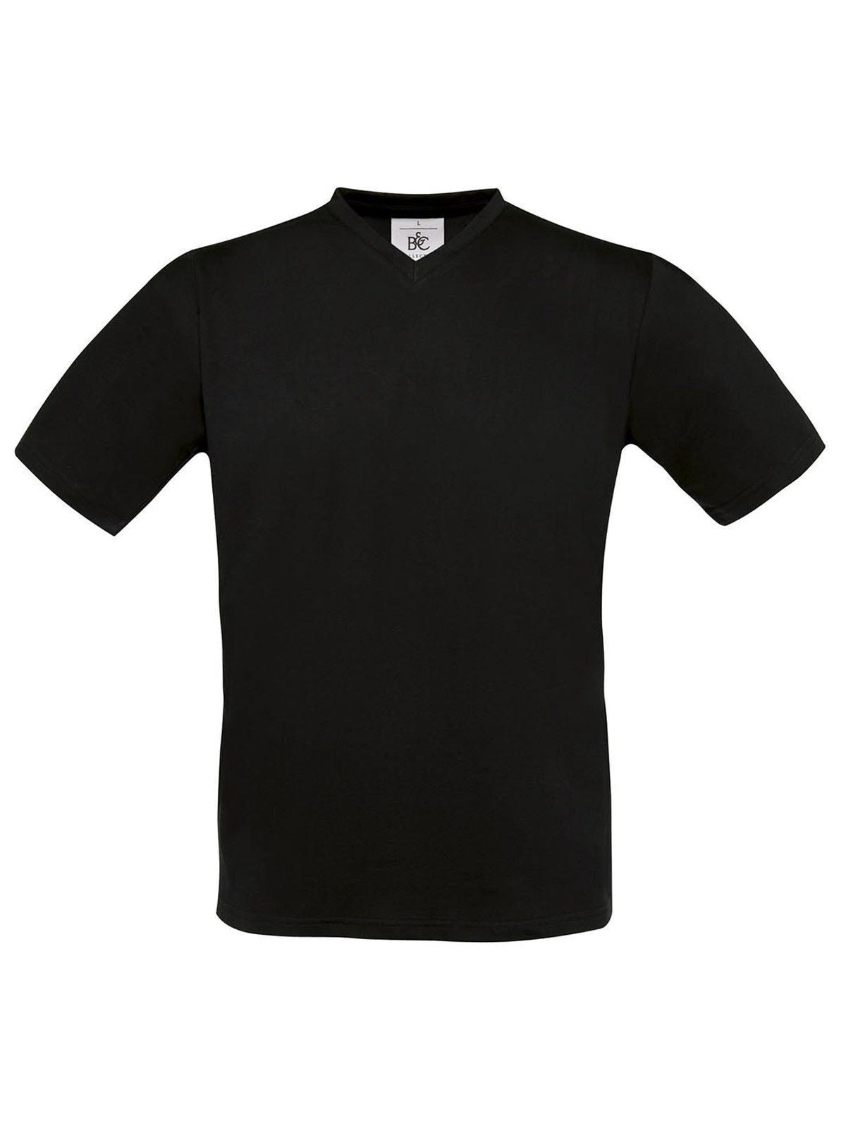 Exact V-Neck Herren T-Shirt – B&C – Farbe Schwarz – individuell veredelbar