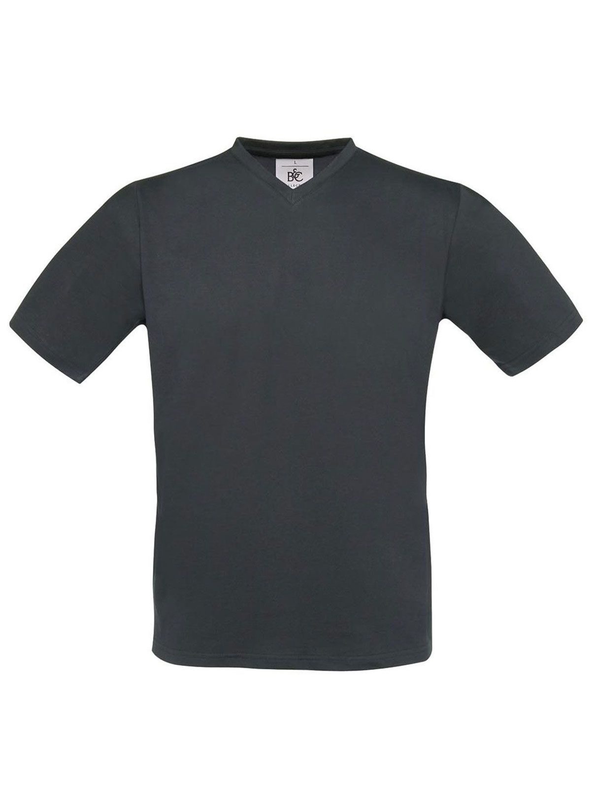 Exact V-Neck Herren T-Shirt – B&C – Farbe Dunkelgrau – individuell veredelbar