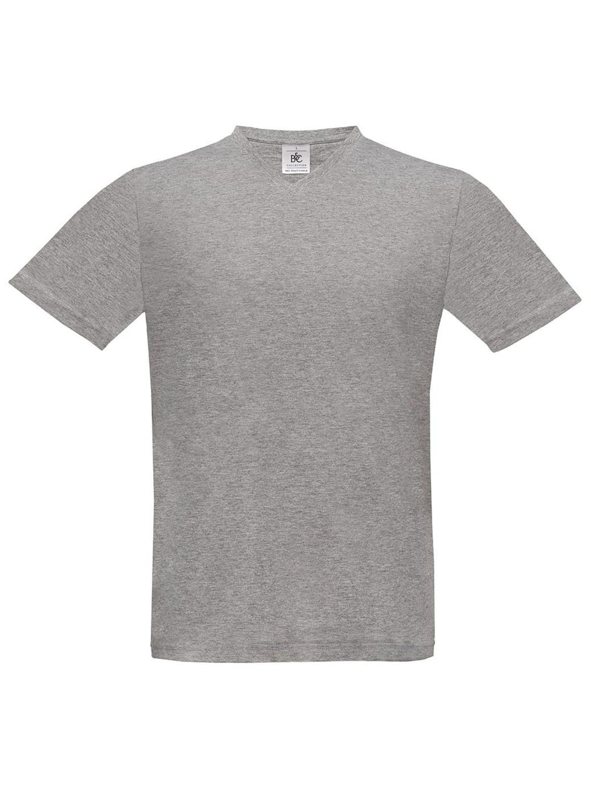 Exact V-Neck Herren T-Shirt – B&C – Farbe Sport Grau – individuell veredelbar