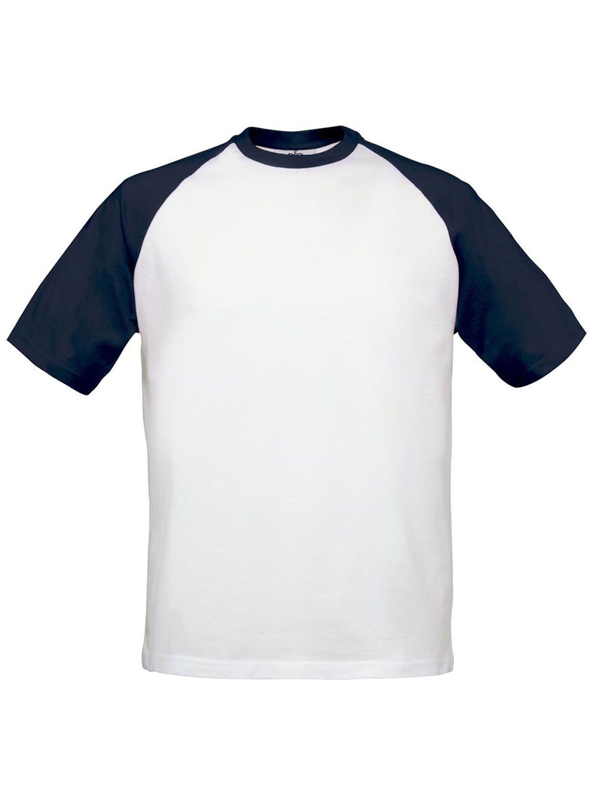 Base-Ball T-Shirt – B&C – Farbe white/navy – individuell veredelbar