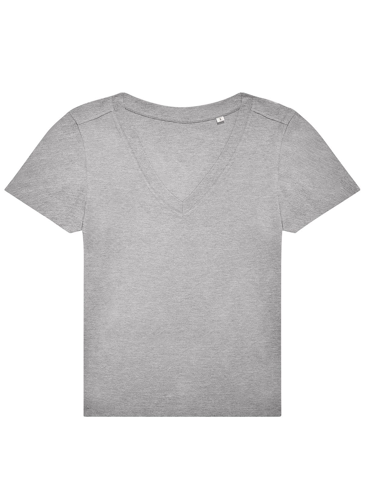 V Damen T-Shirt – B&C – Farbe Sport Grau – individuell veredelbar