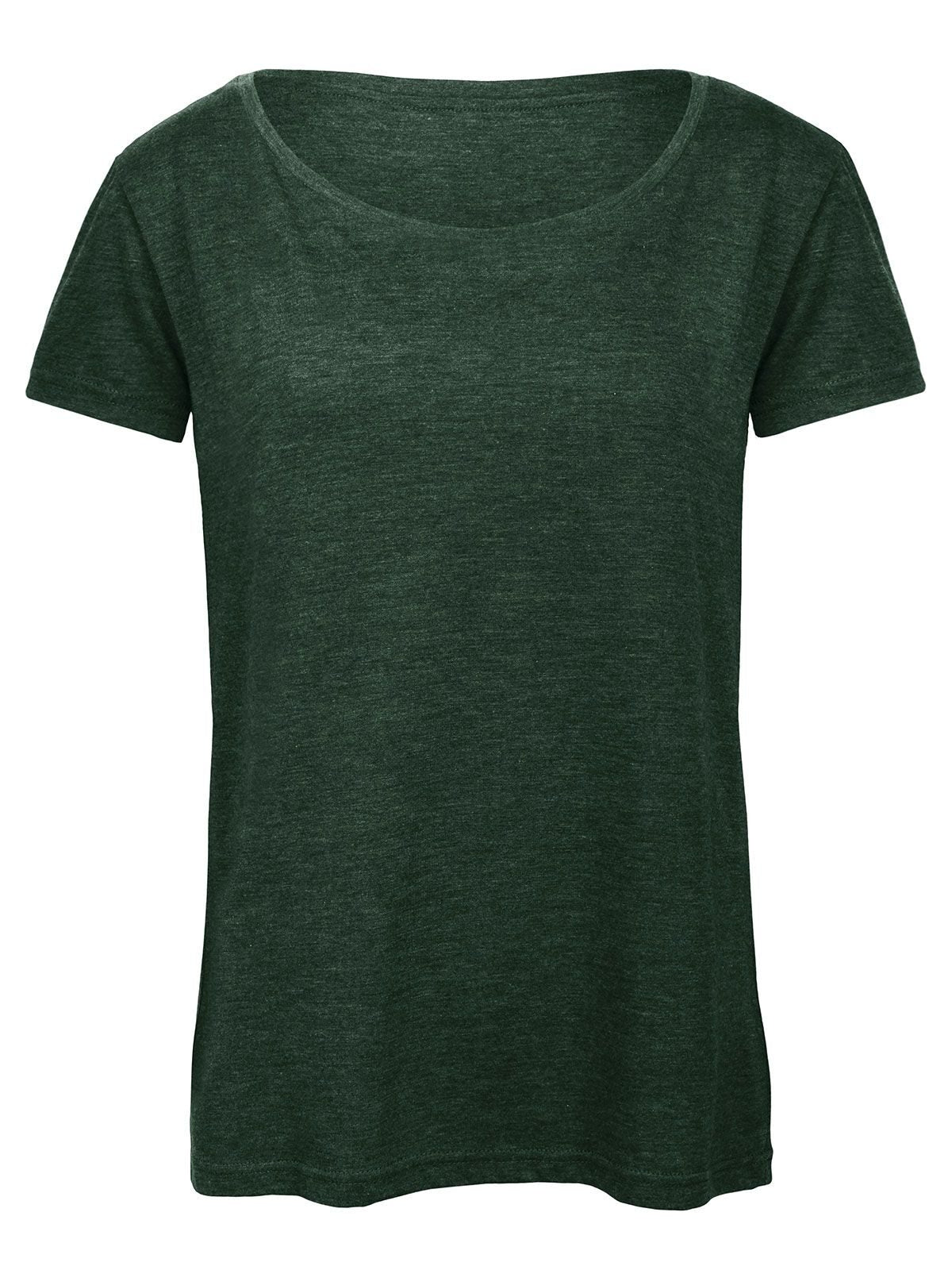 Triblend Damen T-Shirt – B&C – Farbe heather forest – individuell veredelbar