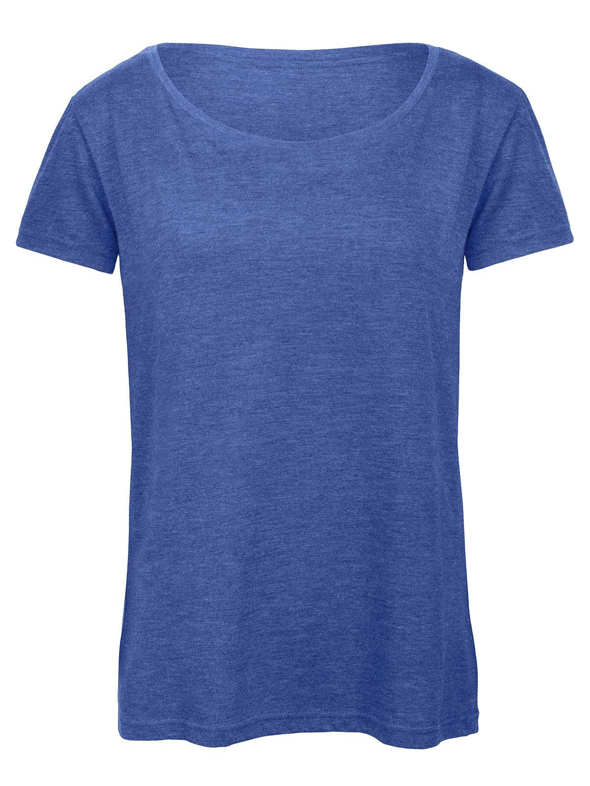 Triblend Damen T-Shirt – B&C – Farbe heather royal blue – individuell veredelbar