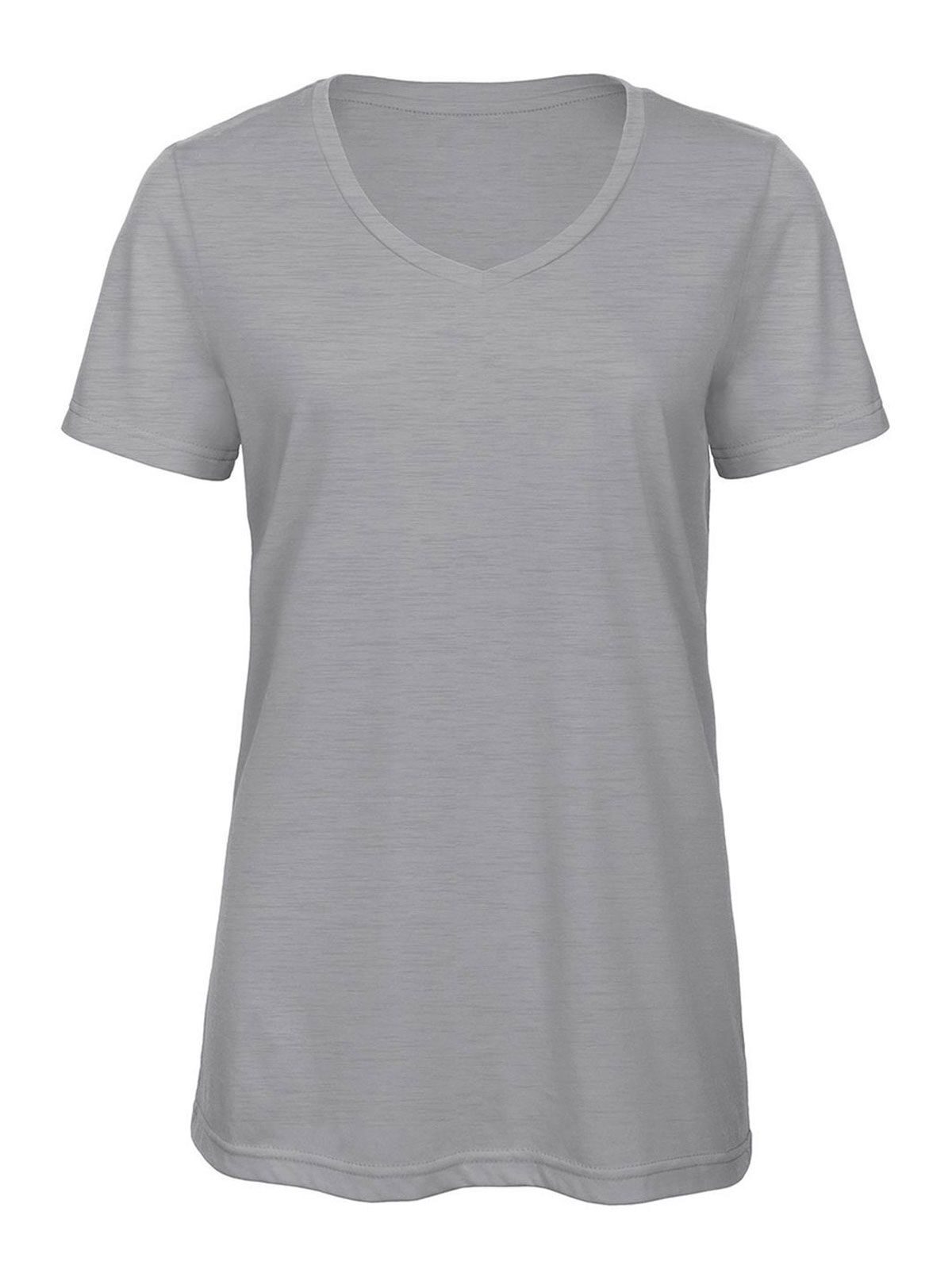 V Triblend Damen T-Shirt – B&C – Farbe heather light grey – individuell veredelbar