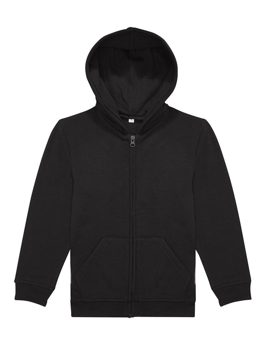 ID.334 Zip Hood Kinder Sweatshirt / Hoodie – B&C – Farbe Schwarz – individuell veredelbar