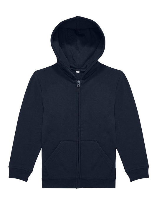 ID.334 Zip Hood Kinder Sweatshirt / Hoodie – B&C – Farbe Navy – individuell veredelbar