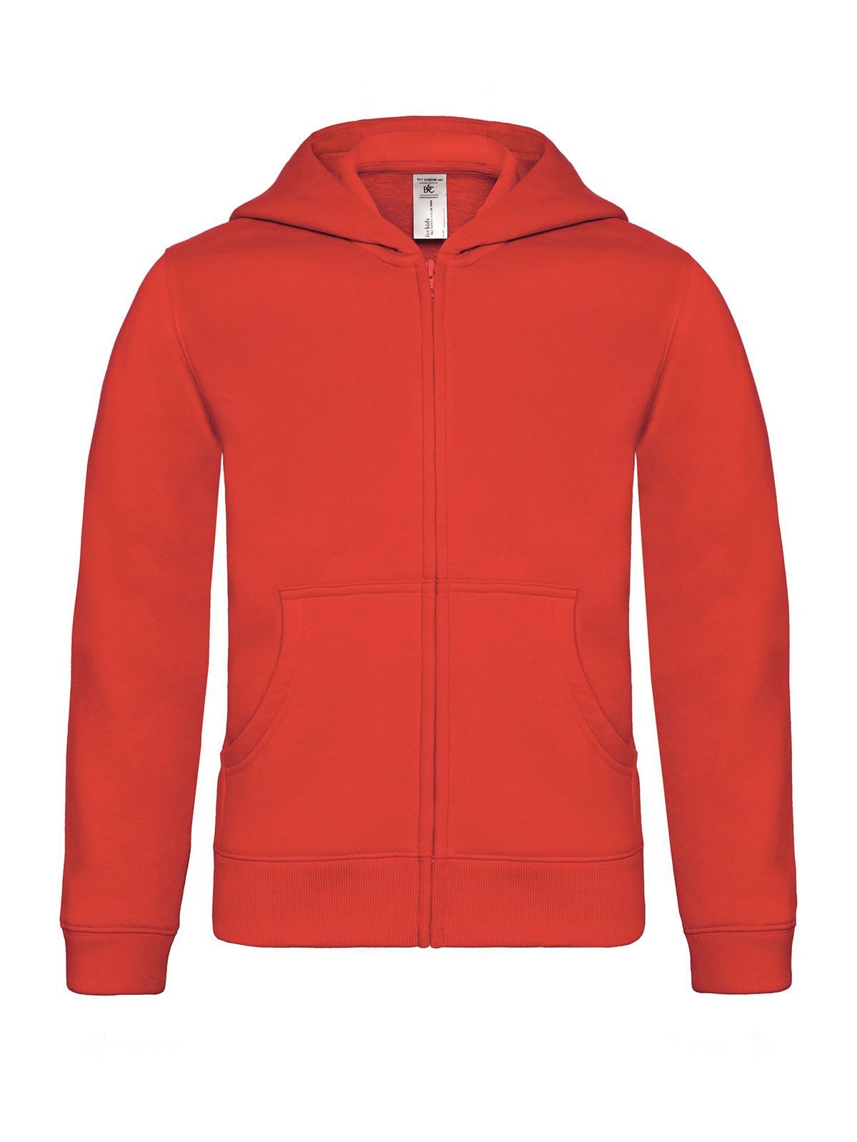 Hooded Full Zip Kinder Sweatshirt / Hoodie – B&C – Farbe Rot – individuell veredelbar