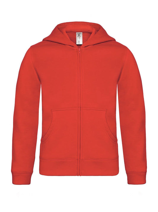 Hooded Full Zip Kinder Sweatshirt / Hoodie – B&C – Farbe Rot – individuell veredelbar