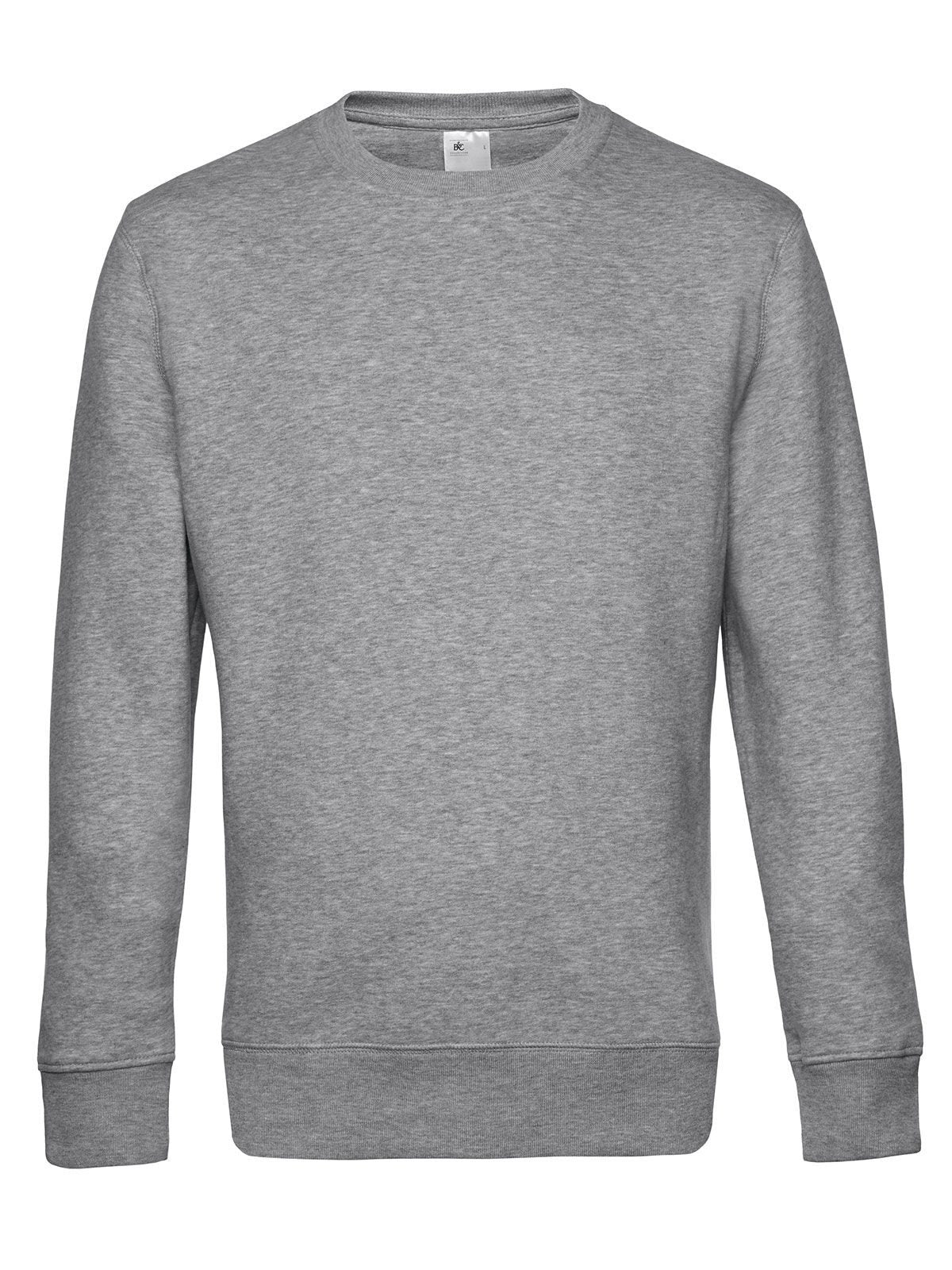 KING Crew Neck Herren Sweatshirt / Hoodie – B&C – Farbe heather grey – individuell veredelbar