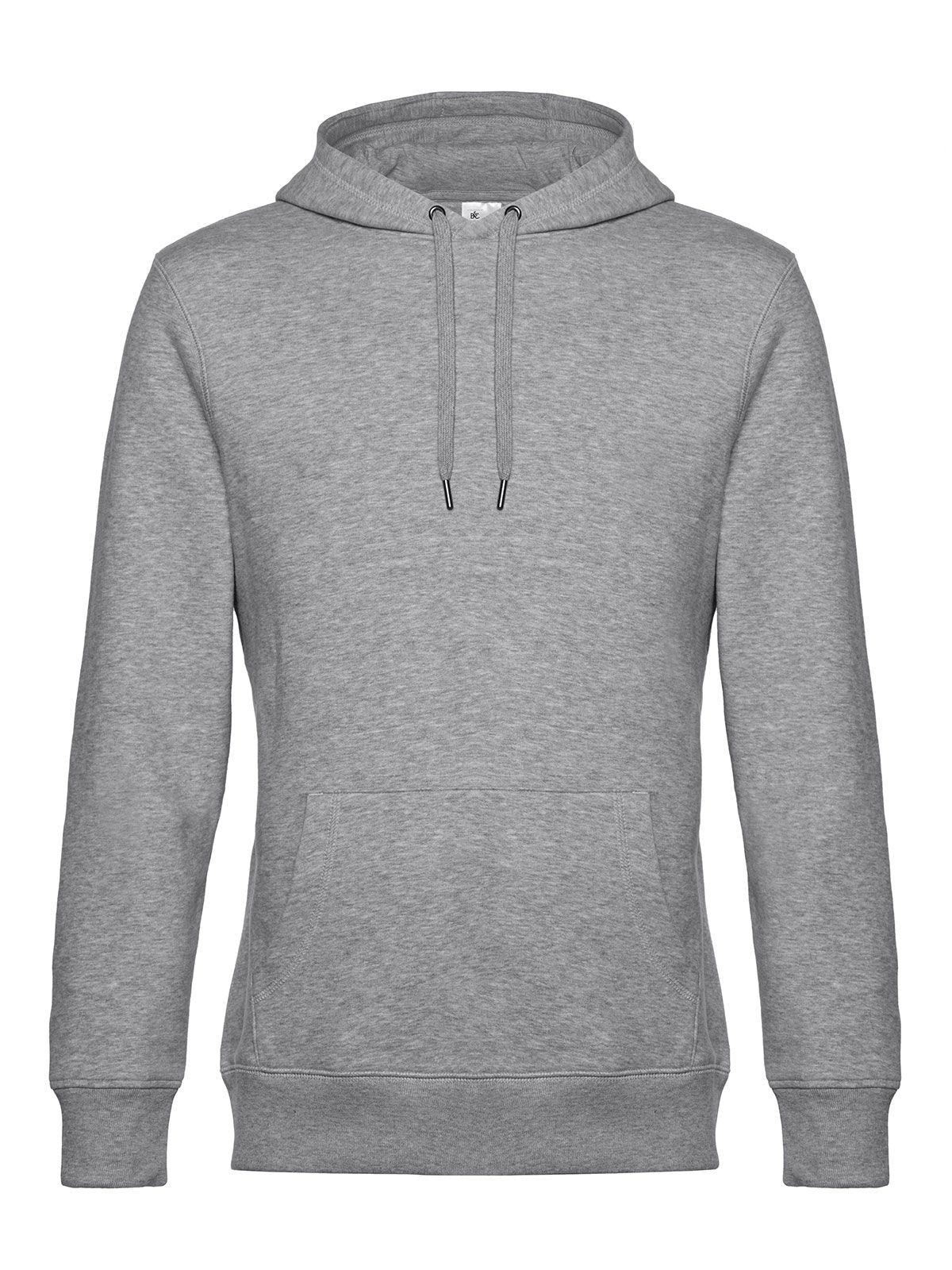 KING Hooded Herren Sweatshirt / Hoodie – B&C – Farbe heather grey – individuell veredelbar