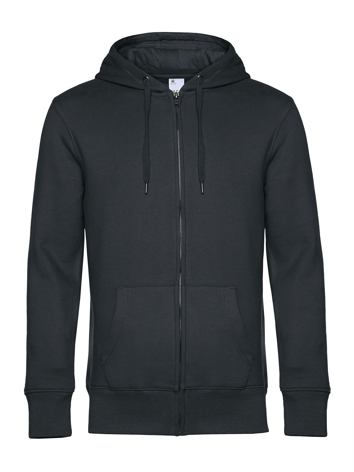 KING Zipped Hood Herren Sweatshirt / Hoodie – B&C – Farbe asphalt – individuell veredelbar