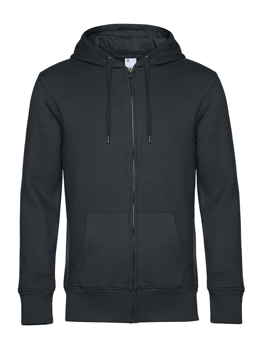 KING Zipped Hood Herren Sweatshirt / Hoodie – B&C – Farbe asphalt – individuell veredelbar