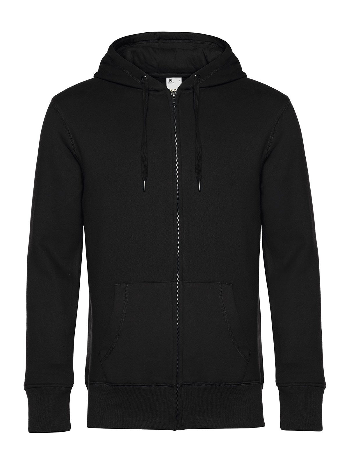 KING Zipped Hood Herren Sweatshirt / Hoodie – B&C – Farbe black pure – individuell veredelbar