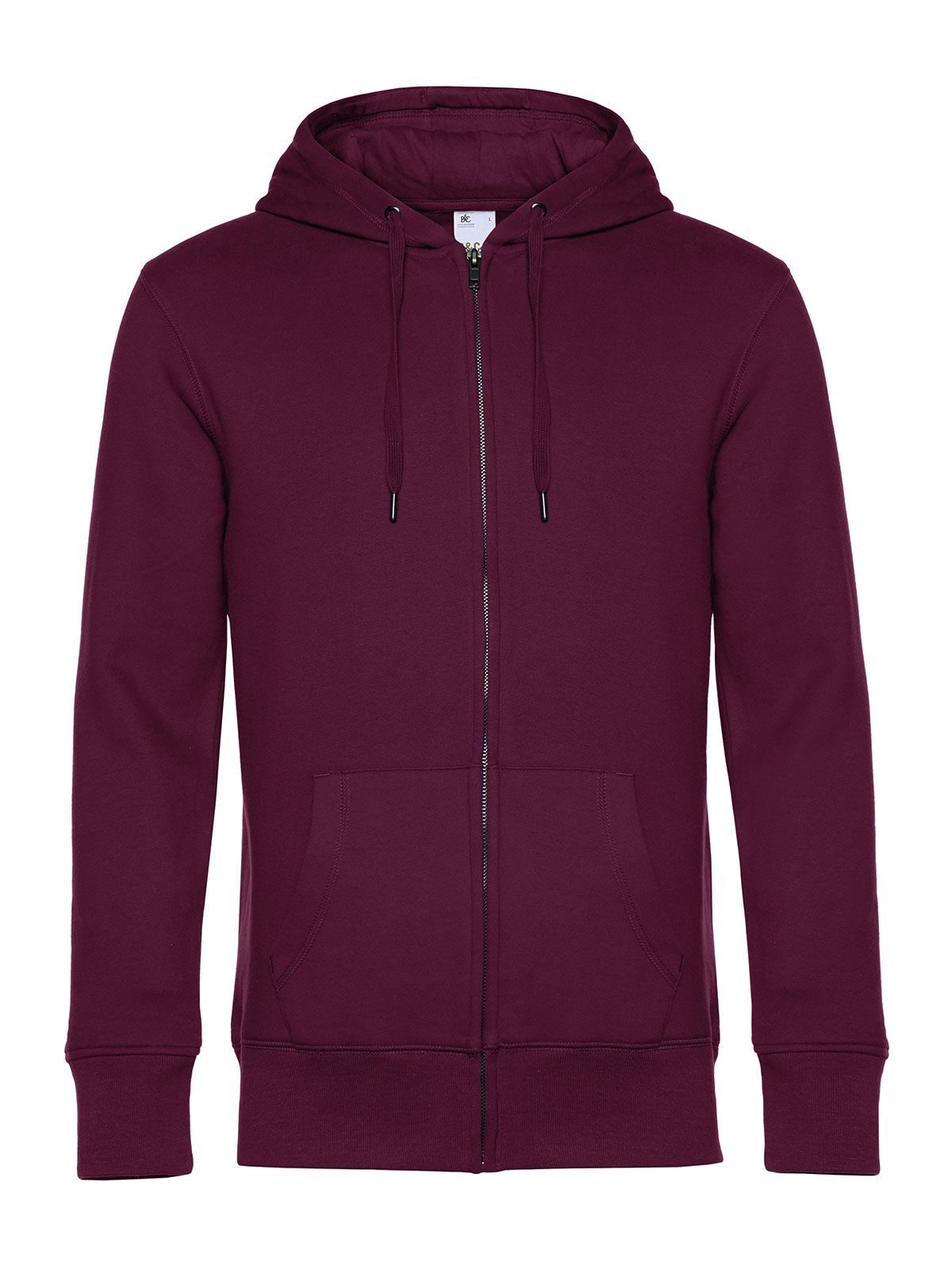 KING Zipped Hood Herren Sweatshirt / Hoodie – B&C – Farbe dark cherry – individuell veredelbar