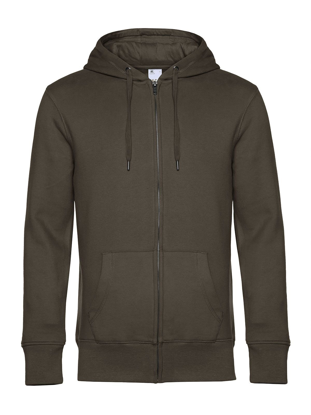 KING Zipped Hood Herren Sweatshirt / Hoodie – B&C – Farbe Khaki – individuell veredelbar