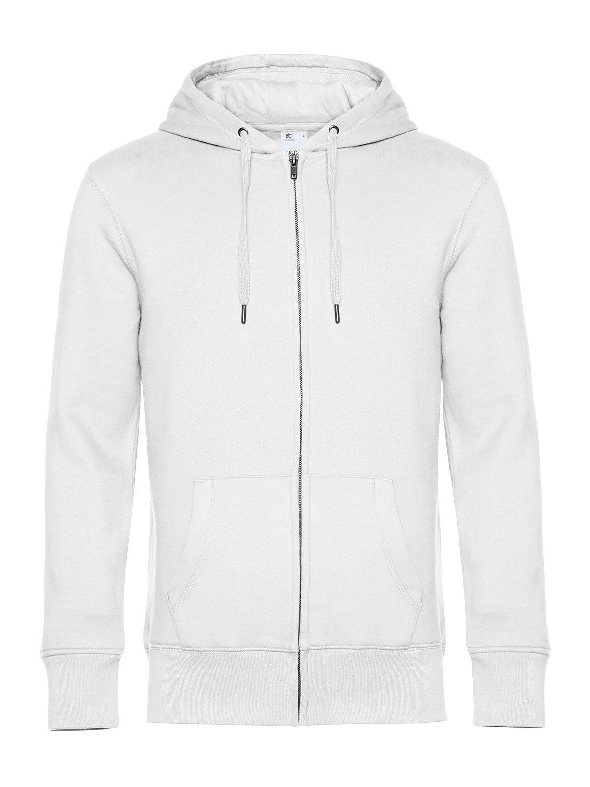 KING Zipped Hood Herren Sweatshirt / Hoodie – B&C – Farbe Weiß – individuell veredelbar