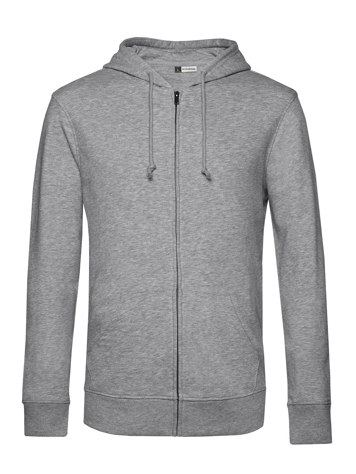 Inspire Zipped Hood Herren Sweatshirt / Hoodie – B&C – Farbe heather grey – individuell veredelbar