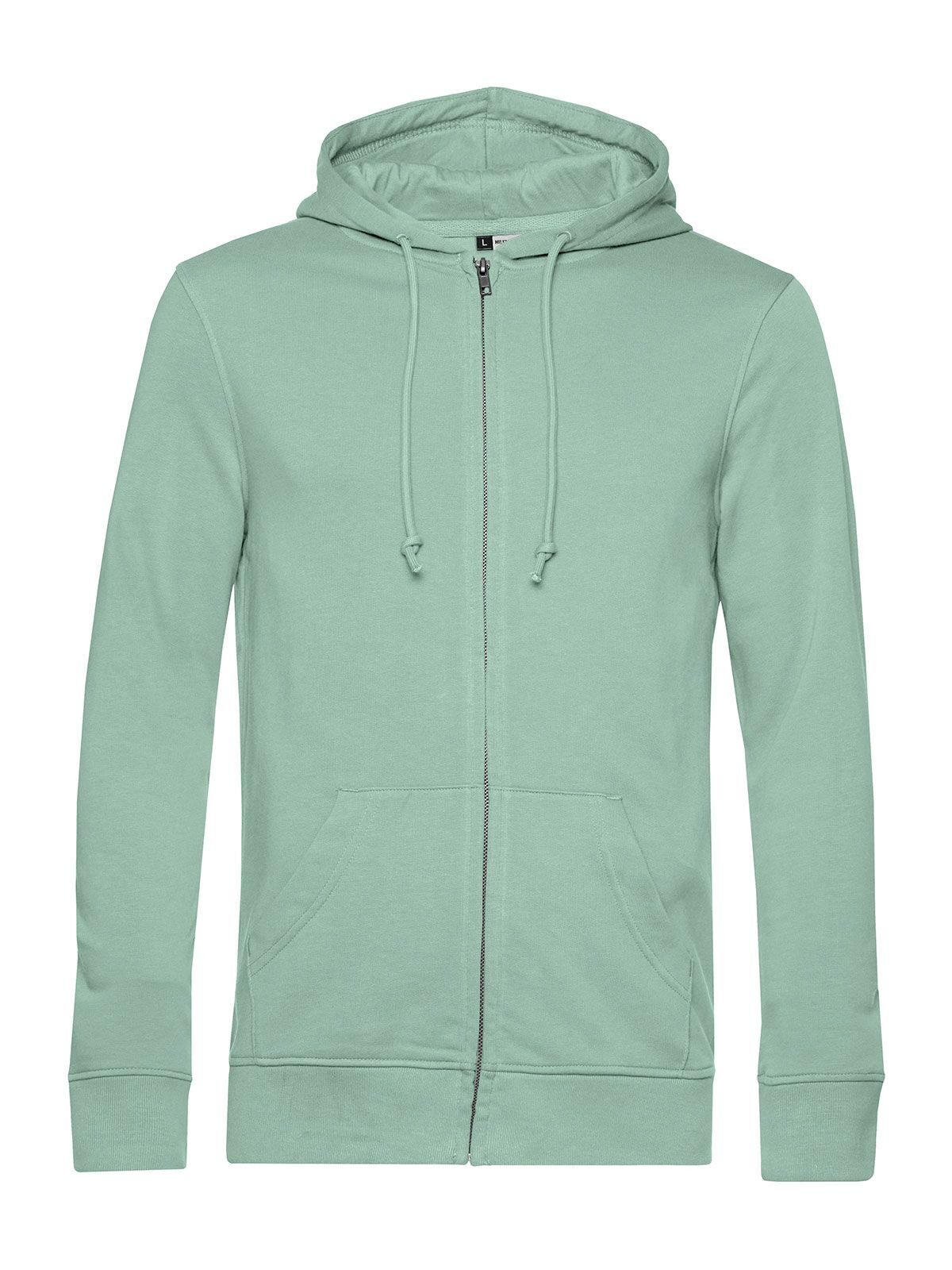 Inspire Zipped Hood Herren Sweatshirt / Hoodie – B&C – Farbe sage – individuell veredelbar