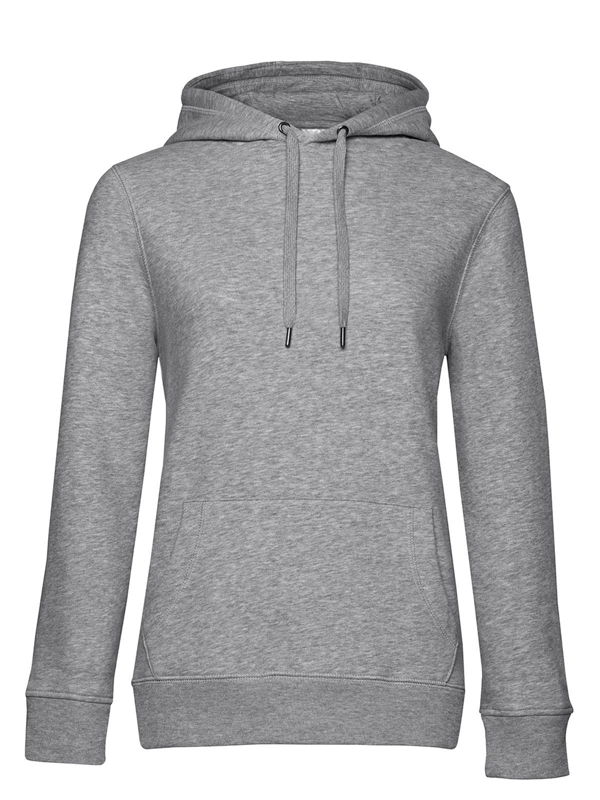 QUEEN Hooded Damen Sweatshirt / Hoodie – B&C – Farbe heather grey – individuell veredelbar