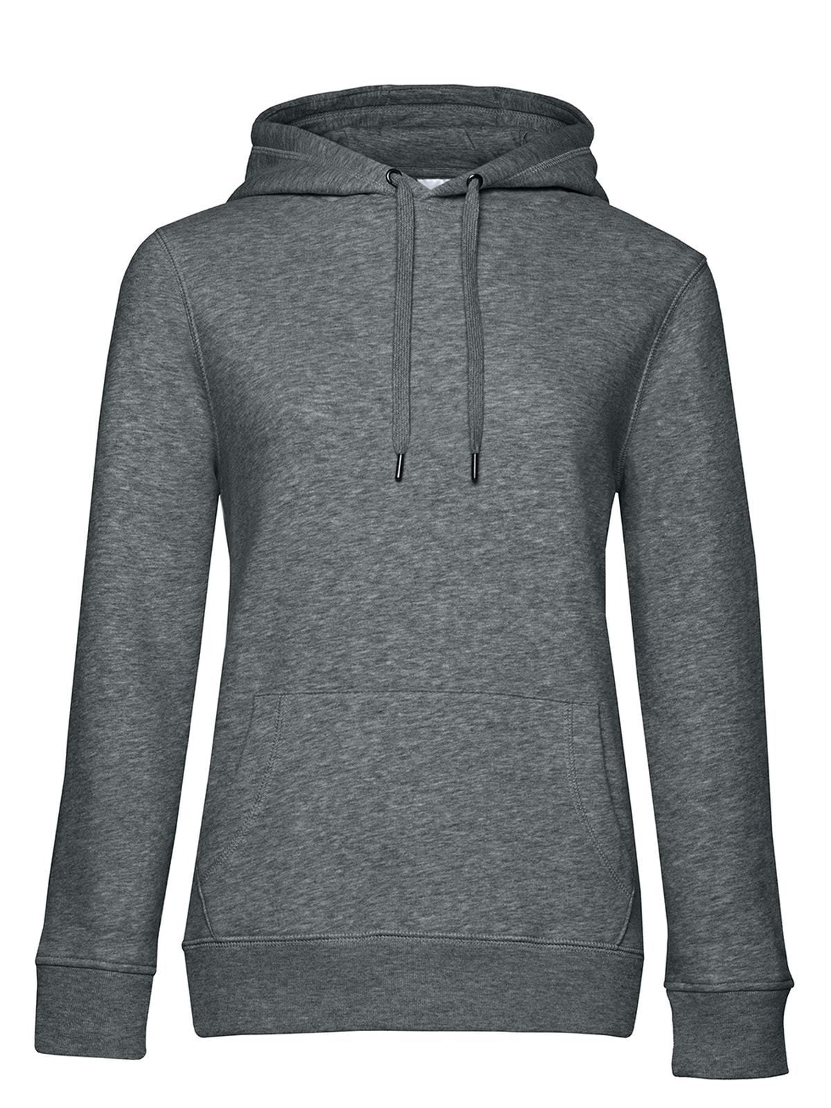QUEEN Hooded Damen Sweatshirt / Hoodie – B&C – Farbe heather mid grey – individuell veredelbar