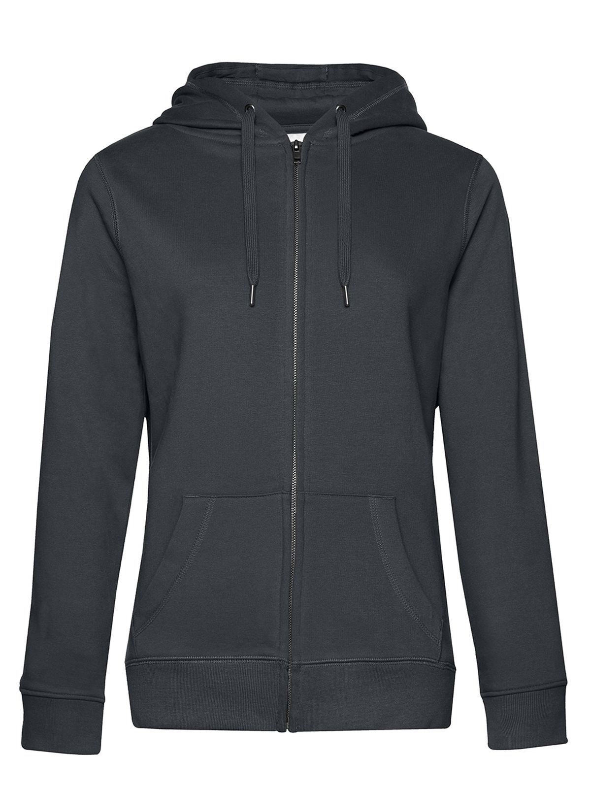 QUEEN Zipped Hood Damen Sweatshirt / Hoodie – B&C – Farbe asphalt – individuell veredelbar