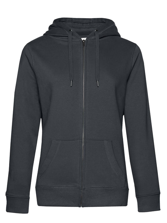 QUEEN Zipped Hood Damen Sweatshirt / Hoodie – B&C – Farbe asphalt – individuell veredelbar