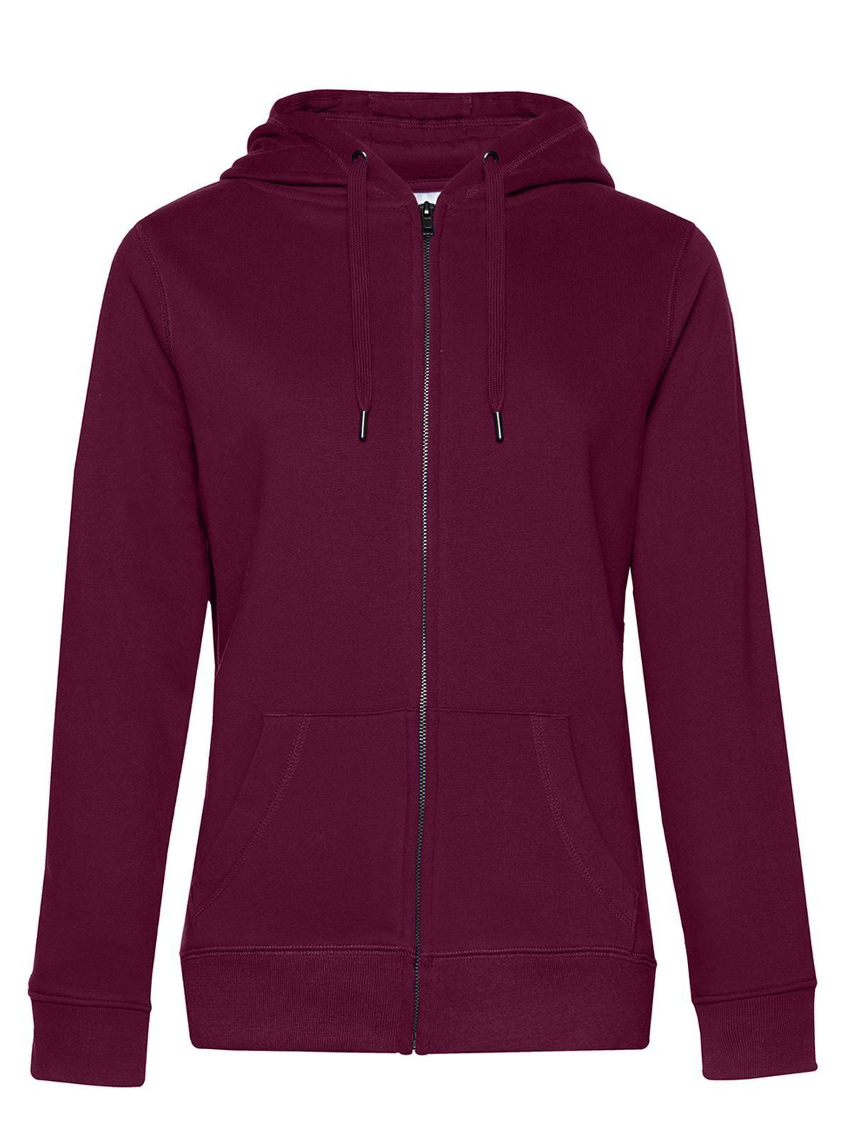 QUEEN Zipped Hood Damen Sweatshirt / Hoodie – B&C – Farbe dark cherry – individuell veredelbar