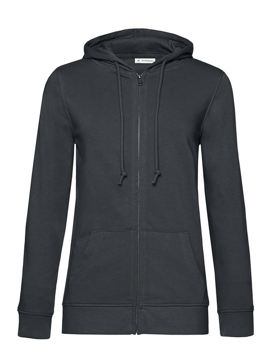 Inspire Zipped Hood Damen Sweatshirt / Hoodie – B&C – Farbe asphalt – individuell veredelbar