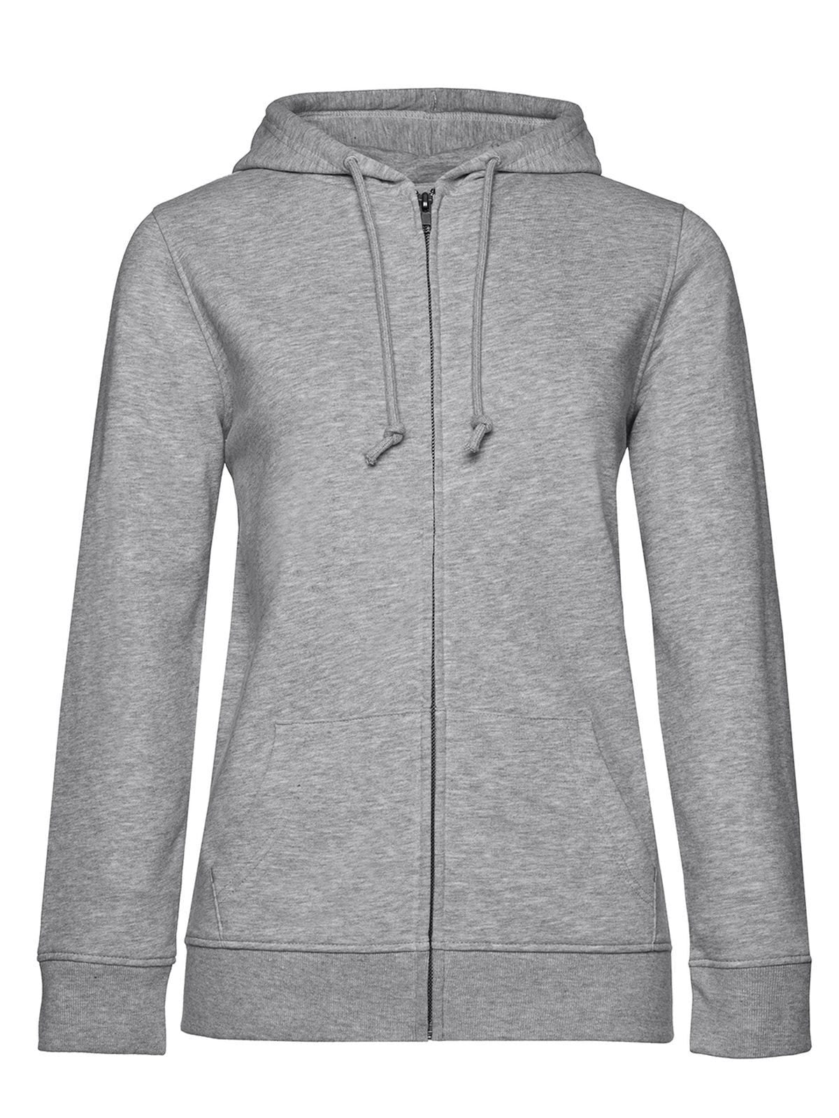 Inspire Zipped Hood Damen Sweatshirt / Hoodie – B&C – Farbe heather grey – individuell veredelbar
