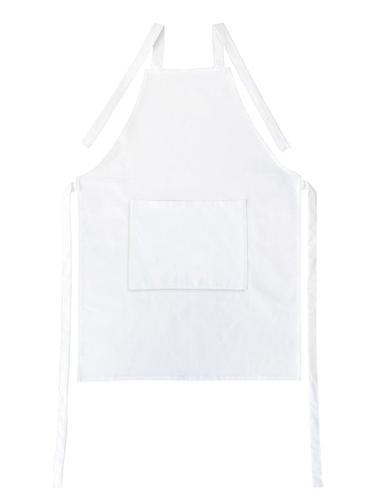 Neck Apron w/pocket Canvas 60x80 Herren Schürze / Kasack – Bear Dream – Farbe Weiß – individuell veredelbar