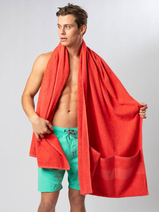 Sun Chair Towel Herren Handtuch – Bear Dream – Farbe Hellgrau – individuell veredelbar