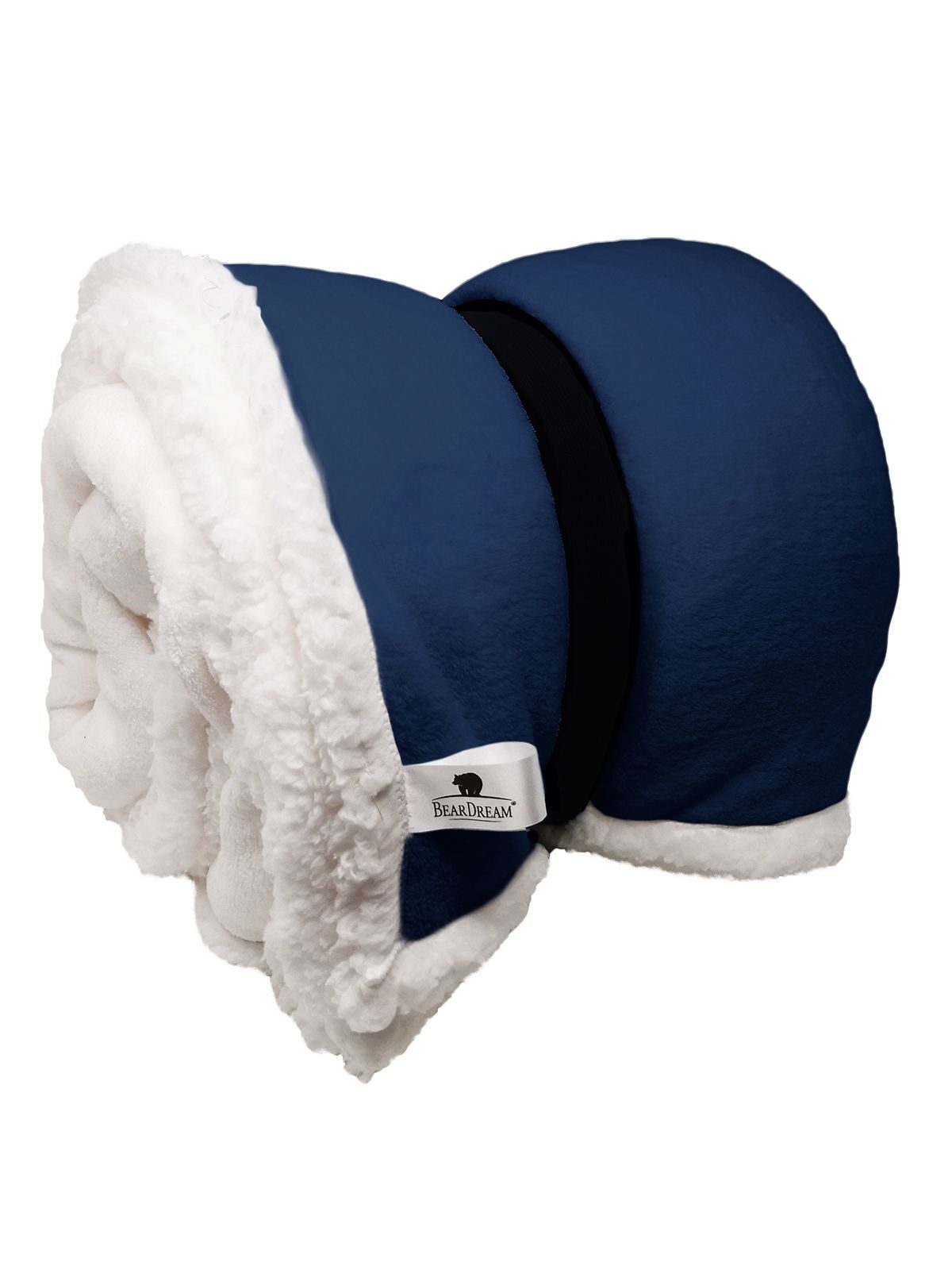 Sherpa Blanket 130x170 Herren Handtuch – Bear Dream – Farbe navy blue – individuell veredelbar