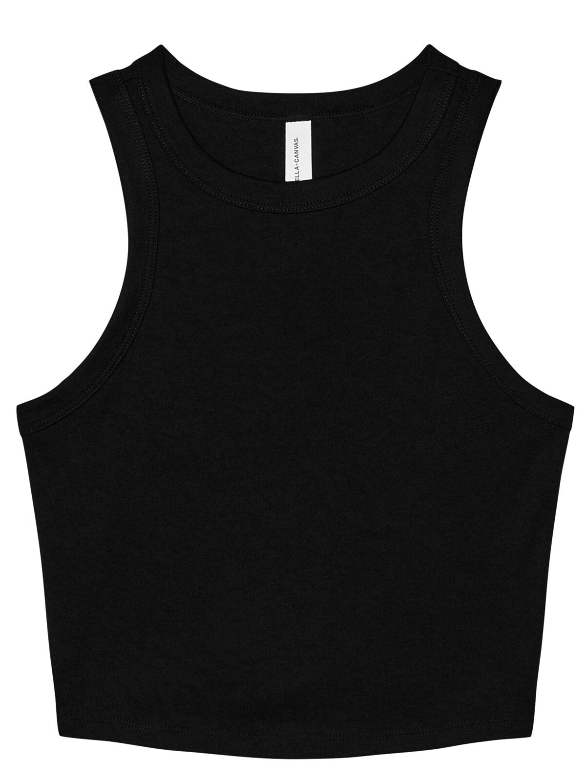 Micro Rib Racer Tank Damen T-Shirt – Bella+Canvas – Farbe Solid Black Blend – individuell veredelbar