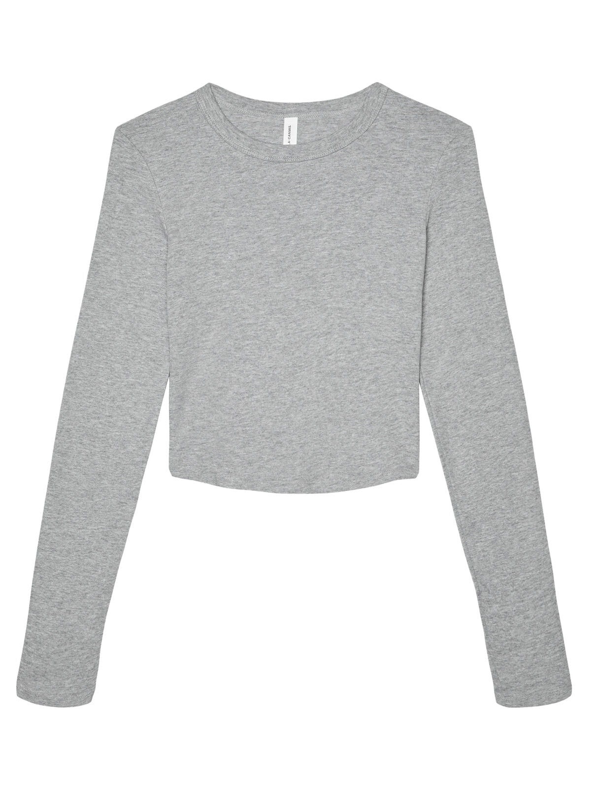 Women’s Micro Rib Long Sleeve Baby Tee Damen T-Shirt – Bella+Canvas – Farbe Athletic Heather – individuell veredelbar