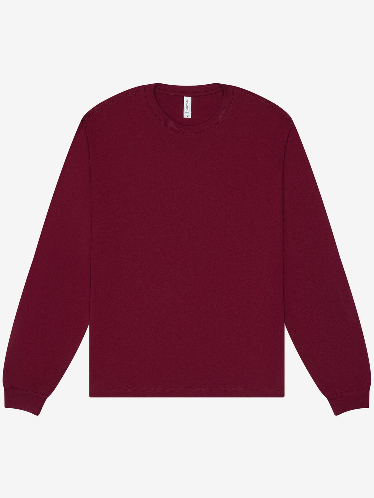 Heavy Boxy Long Sleeve Tee Unisex T-Shirt – Bella+Canvas – Farbe Maroon – individuell veredelbar