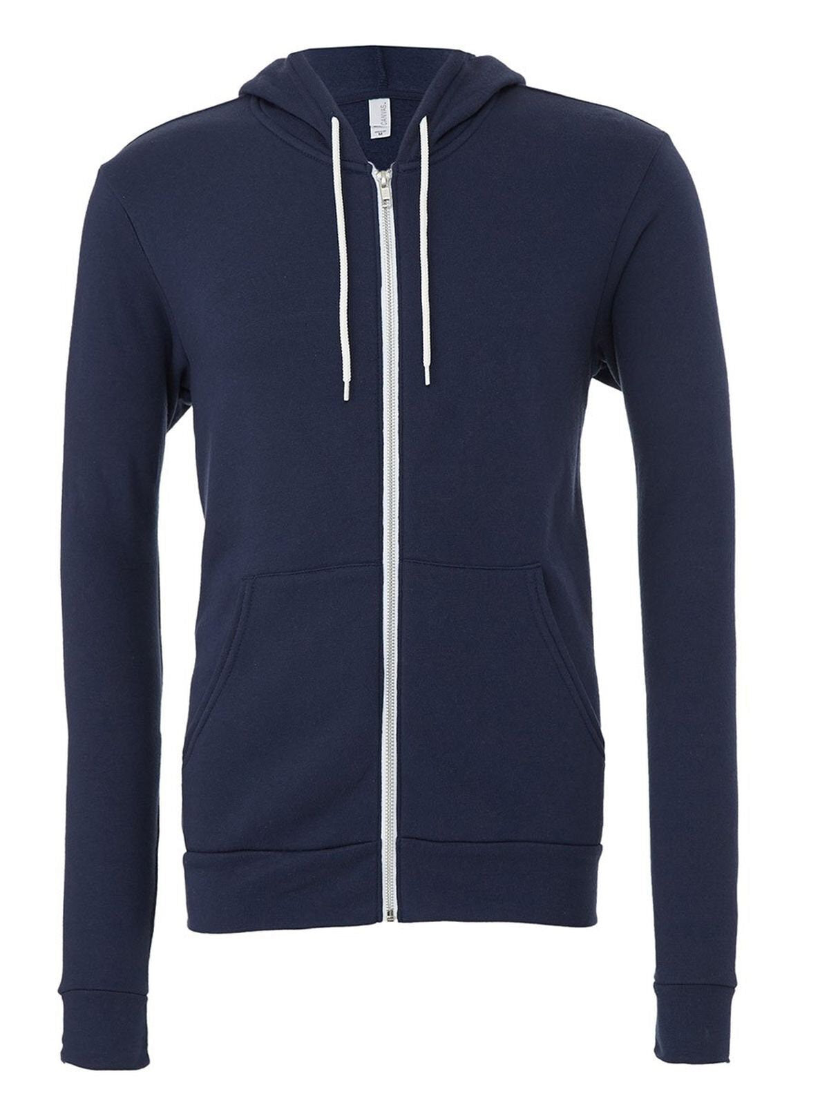 Unisex Sponge Fleece Full-Zip Hoodie Herren Sweatshirt / Hoodie – Bella+Canvas – Farbe Navy – individuell veredelbar