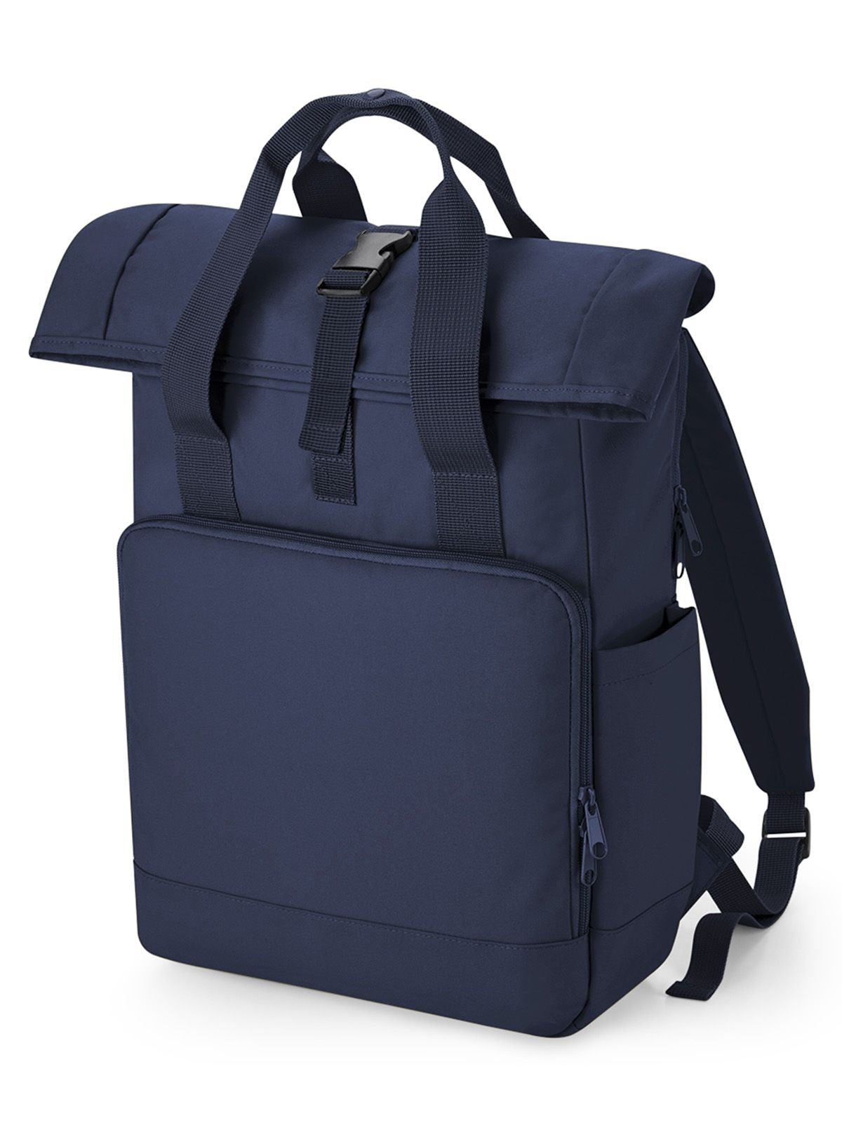 Recycled Twin Handle Roll-Top Laptop Backpack Herren Tasche / Rucksack – Bag Base – Farbe navy dusk – individuell veredelbar