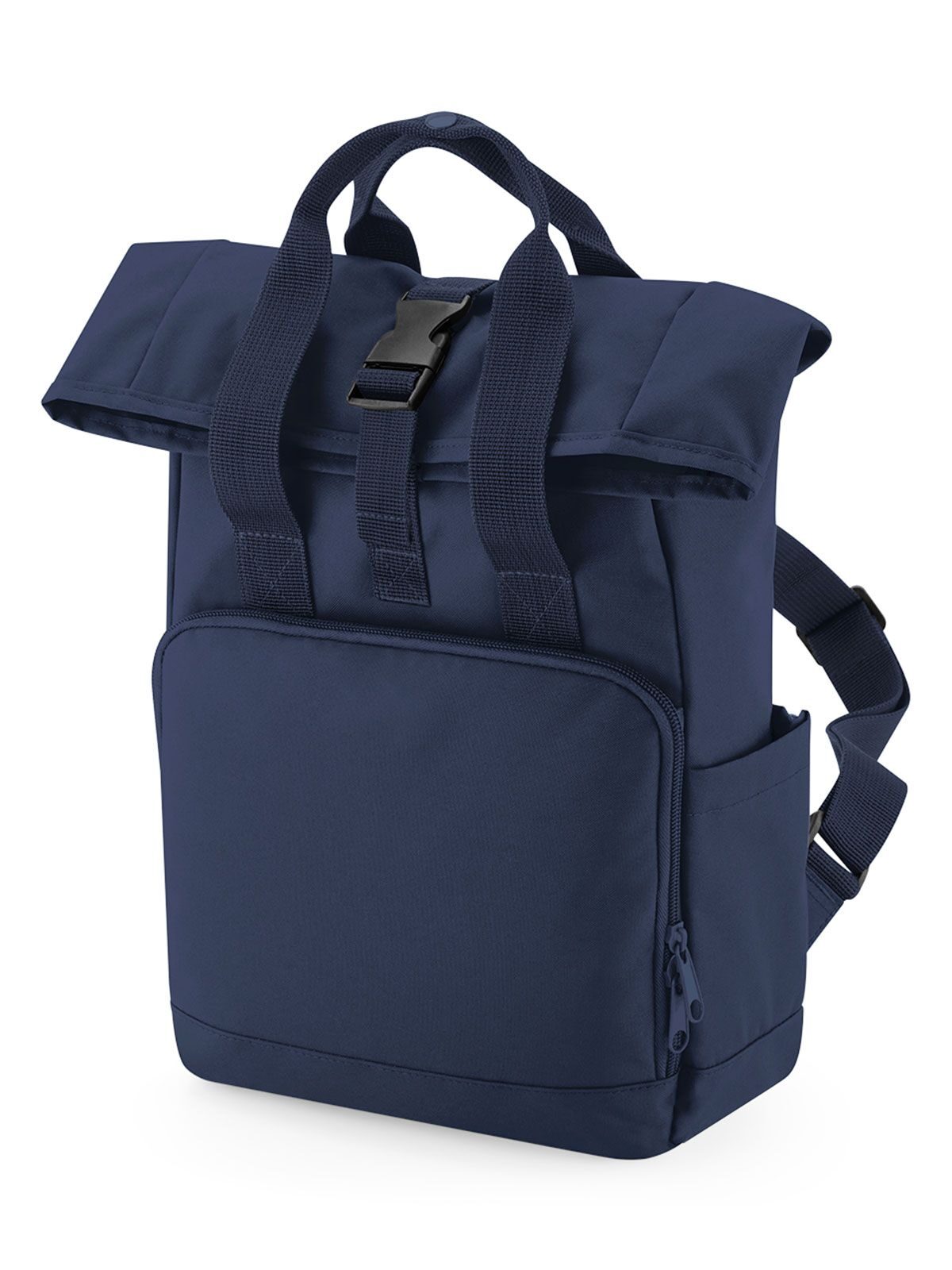 Recycled Mini Twin Handle Roll-Top Backpack Herren Tasche / Rucksack – Bag Base – Farbe navy dusk – individuell veredelbar