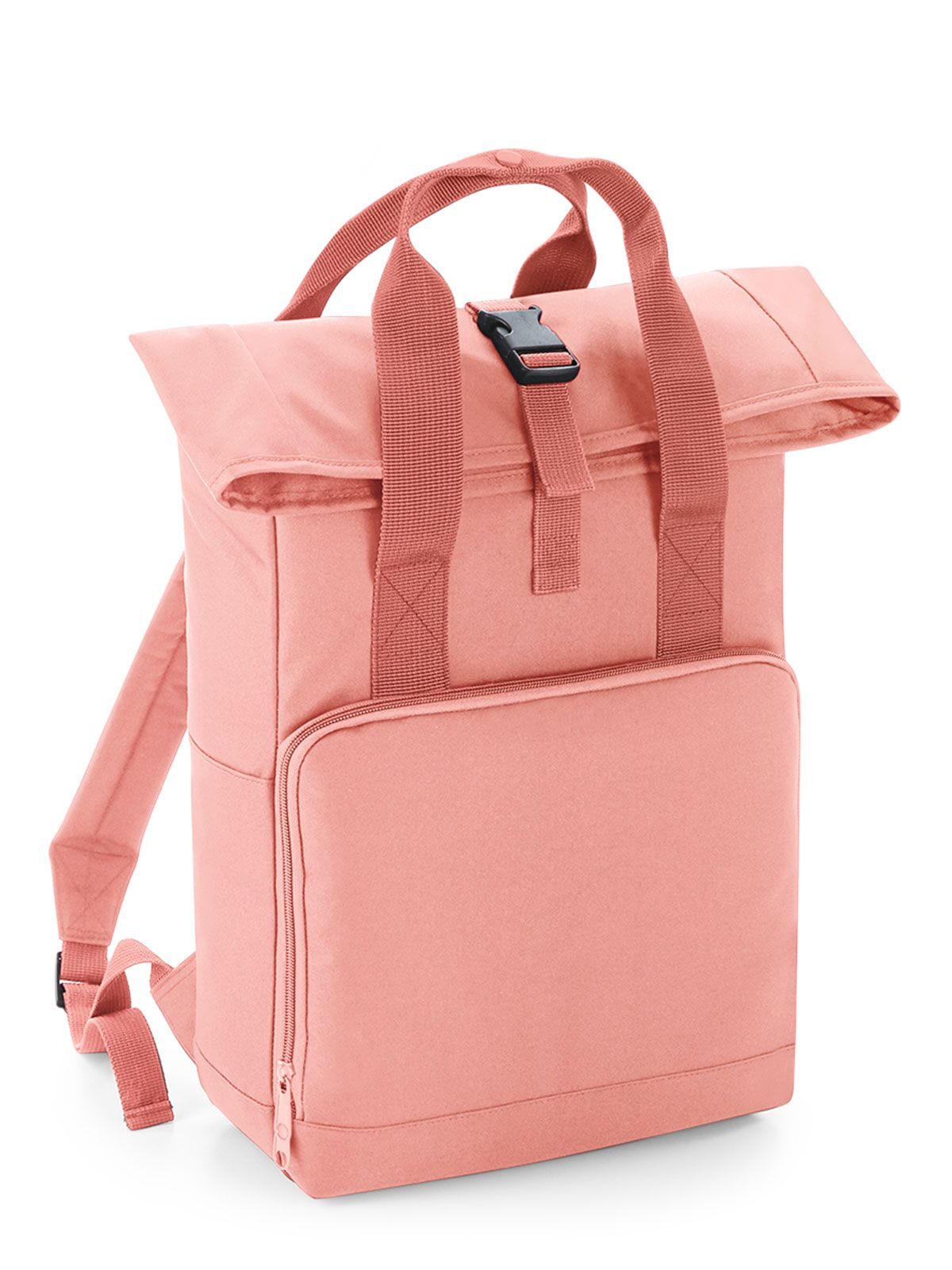 Recycled Twin Handle Roll-Top Backpack Herren Tasche / Rucksack – Bag Base – Farbe blush – individuell veredelbar