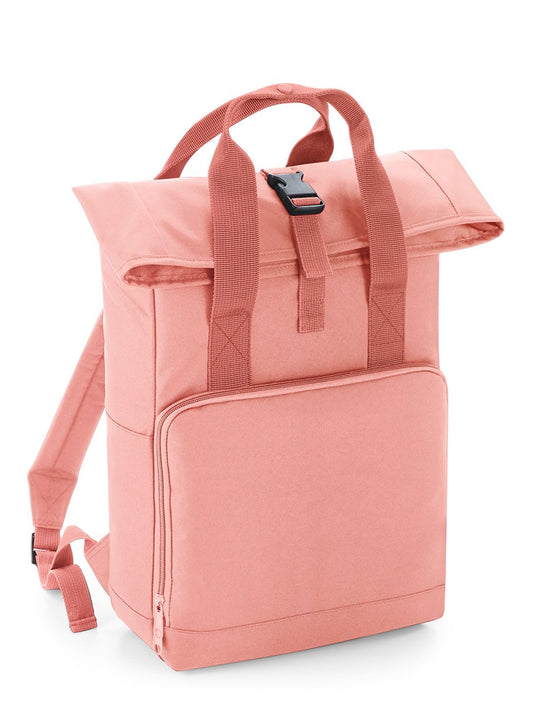 Recycled Twin Handle Roll-Top Backpack Herren Tasche / Rucksack – Bag Base – Farbe blush – individuell veredelbar