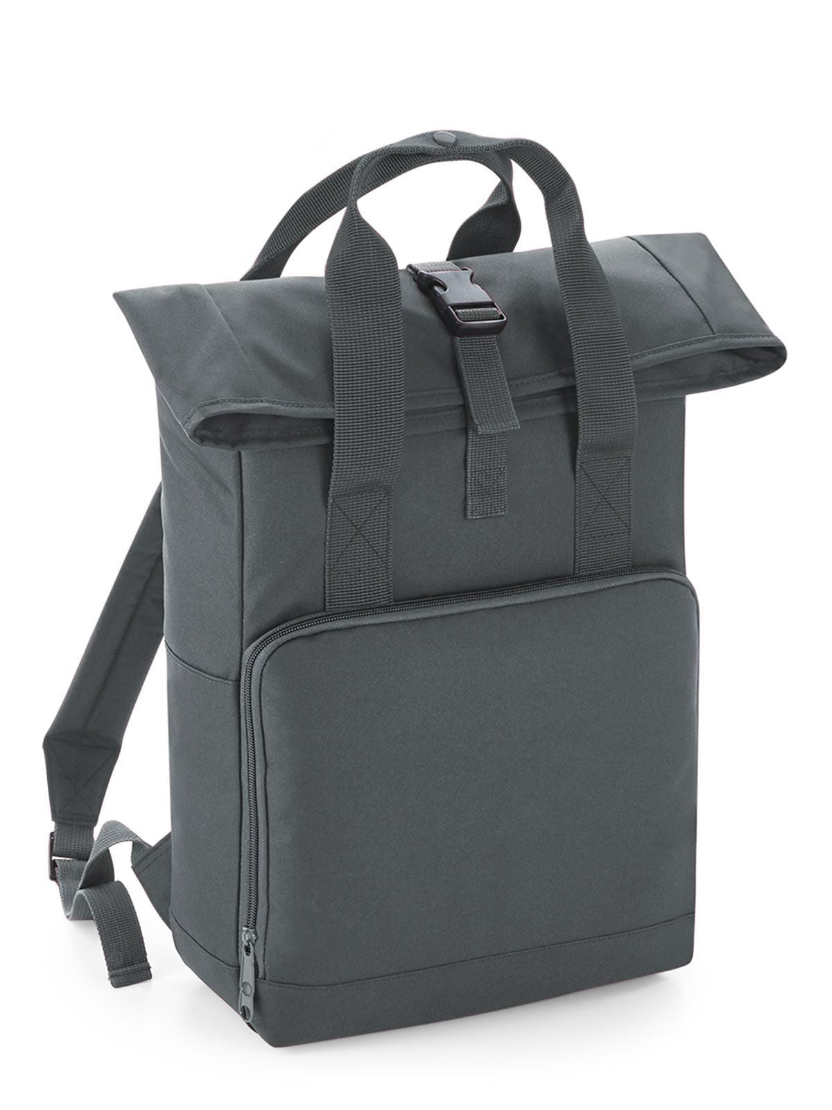 Recycled Twin Handle Roll-Top Backpack Herren Tasche / Rucksack – Bag Base – Farbe graphite grey – individuell veredelbar