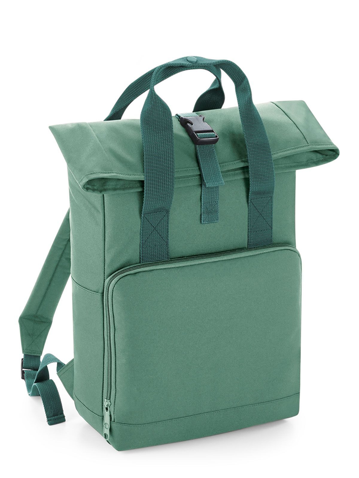 Recycled Twin Handle Roll-Top Backpack Herren Tasche / Rucksack – Bag Base – Farbe sage green – individuell veredelbar
