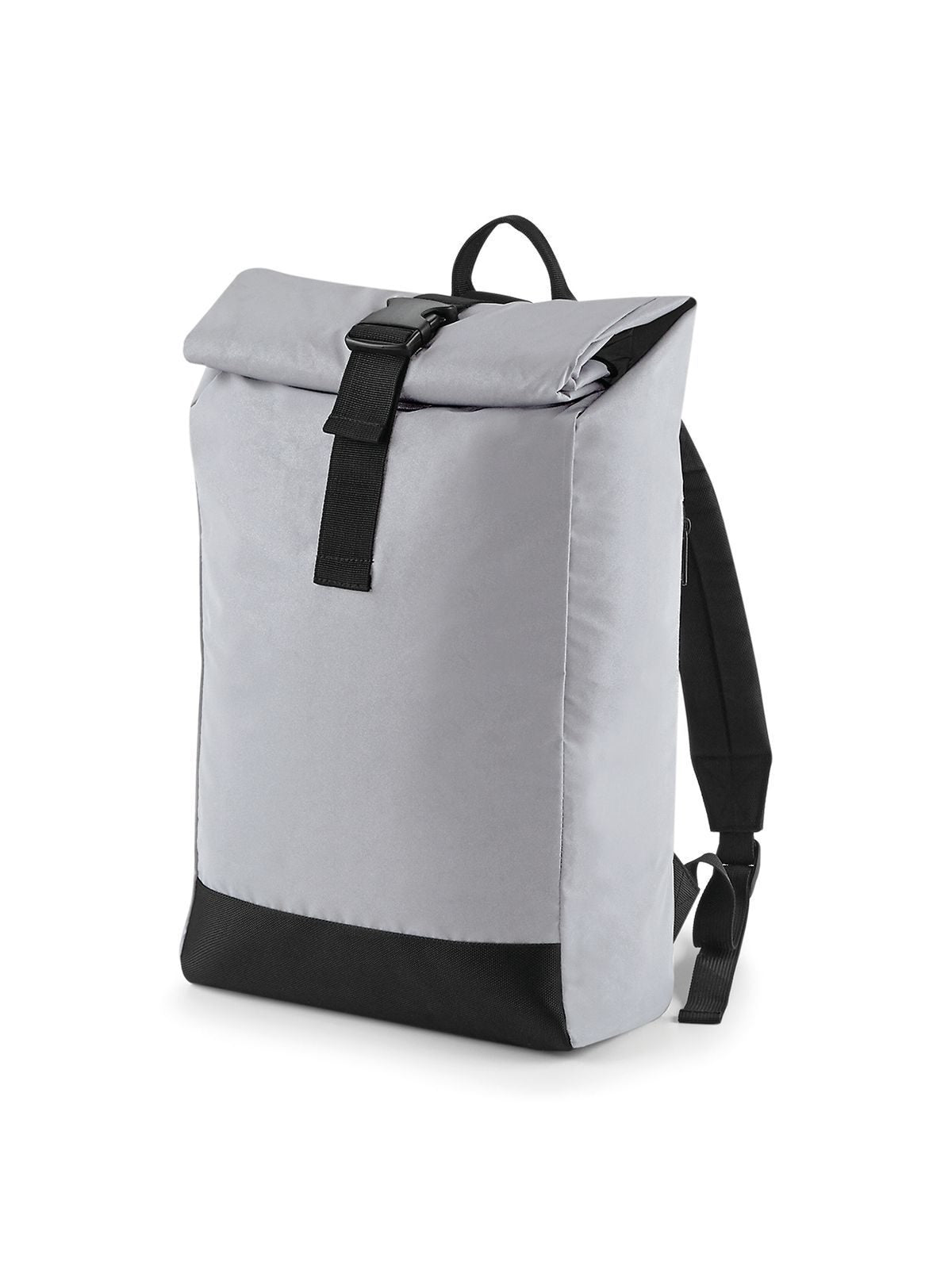 Reflective Roll-Top Backpack Herren Tasche / Rucksack – Bag Base – Farbe Silver Reflective – individuell veredelbar
