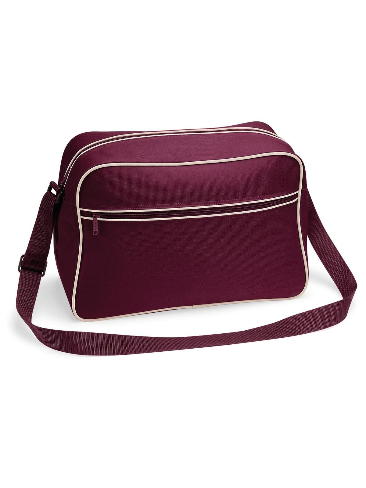 Retro Shoulder Bag Herren Tasche / Rucksack – Bag Base – Farbe burgundy/sand – individuell veredelbar