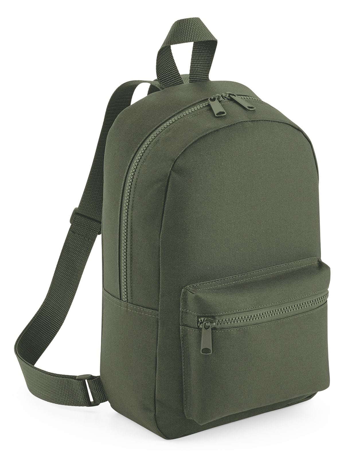 Mini Essential Fashion Backpack Herren Tasche / Rucksack – Bag Base – Farbe olive Green – individuell veredelbar