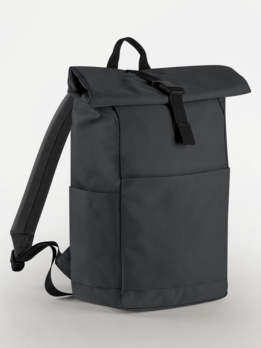 Premium Recycled Roll Top Backpack Herren Tasche / Rucksack – Bag Base – Farbe graphite grey – individuell veredelbar