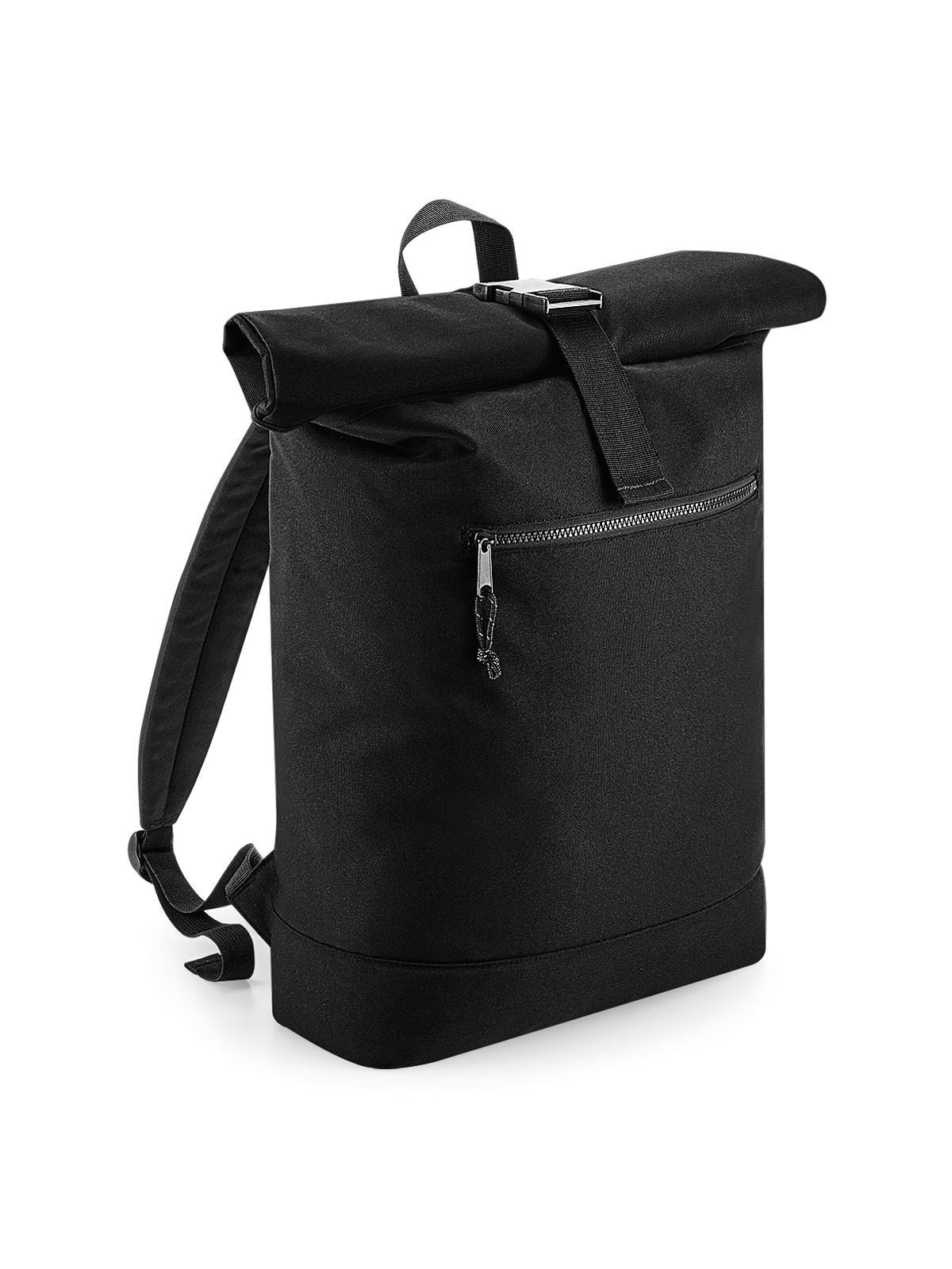 Recycled Roll-Top Backpack Herren Tasche / Rucksack – Bag Base – Farbe Schwarz – individuell veredelbar