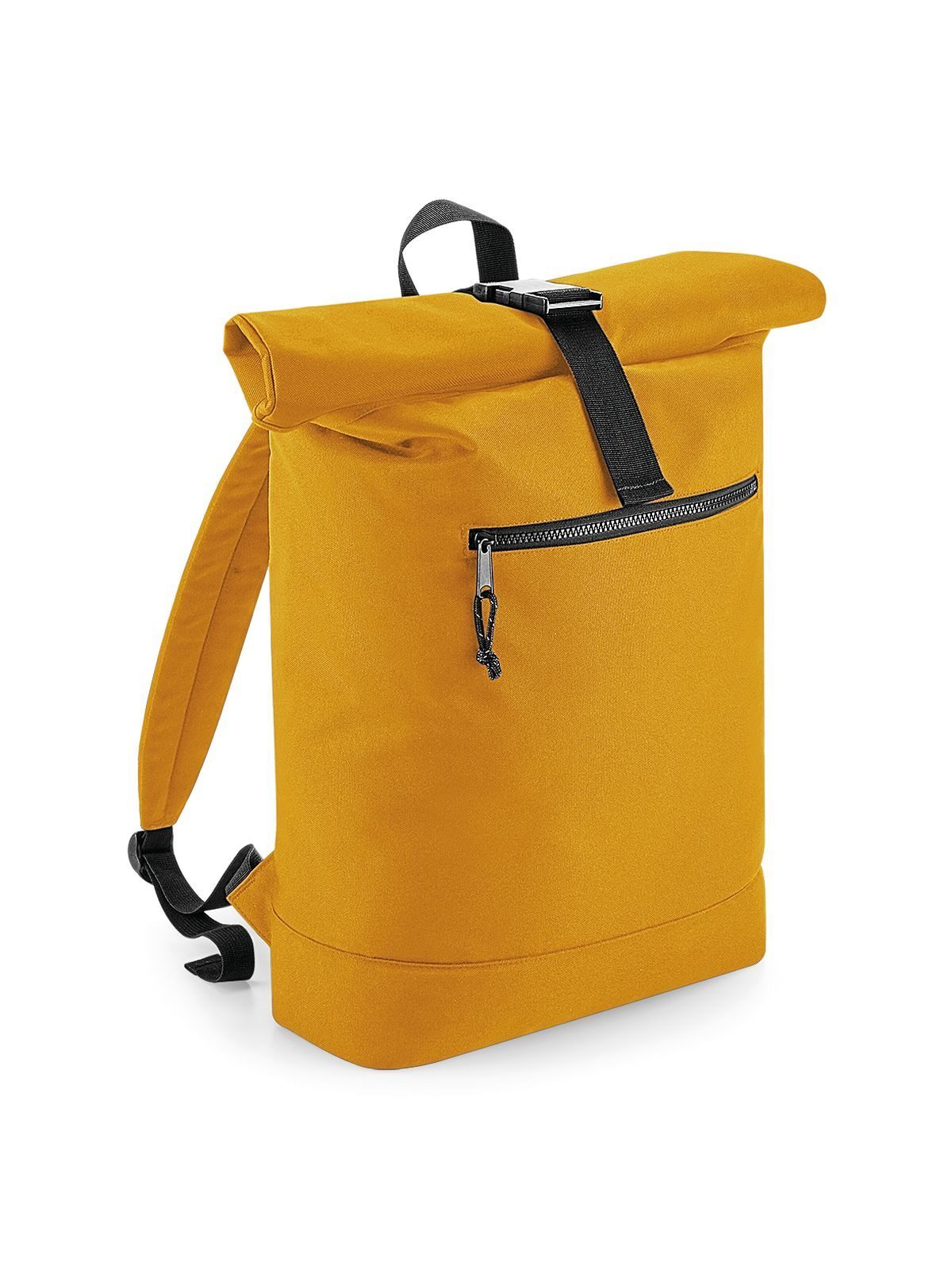 Recycled Roll-Top Backpack Herren Tasche / Rucksack – Bag Base – Farbe Senf – individuell veredelbar