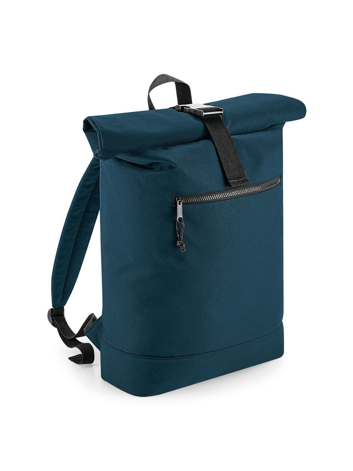 Recycled Roll-Top Backpack Herren Tasche / Rucksack – Bag Base – Farbe petrol – individuell veredelbar